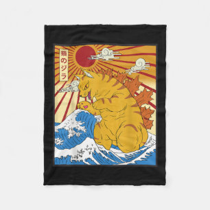 Catzilla Cat Japanese Anime Kawaii Funny Graphic T Fleecedecke
