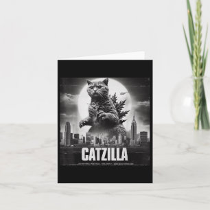 Catzilla Cat Japanese Art Funny Karte