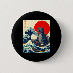 Catzilla Cat Japanisch Kunst Funny Cat Geschenke f Button