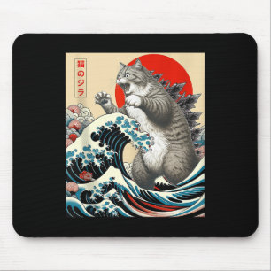 Catzilla Cat Japanisch Kunst Funny Cat Geschenke f Mousepad