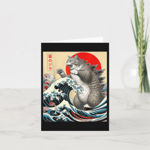 Catzilla Cat Japanische Kunst Karte
