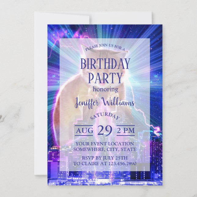 Catzilla Einladung (Vorderseite)