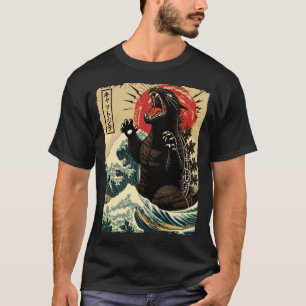 Catzilla Funny Cat Japanese Art Kitten Cat Lovers T-Shirt