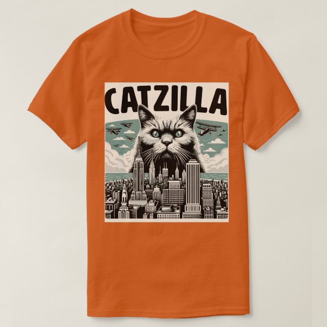 Catzilla Funny Cat Kitten Design 1 T-Shirt (Design vorne)