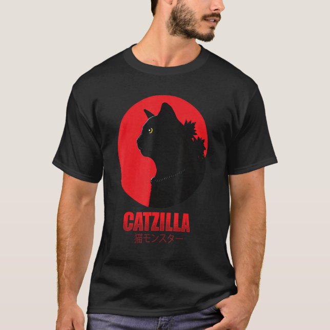 Catzilla Funny Cat Shirt, Funny Cat T-Shirt (Vorderseite)