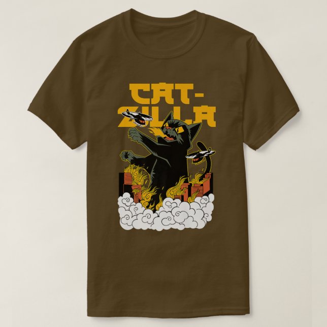 CATZILLA Funny Cat Sprichwort Kitten Monster Tomca T-Shirt (Design vorne)