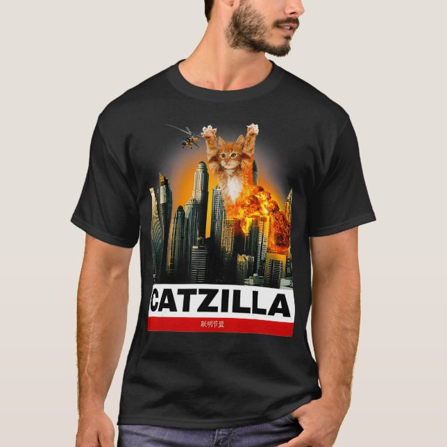 CATZILLA Funny Kitty für Cat-Liebhaber bis T-Shirt (Vorderseite)