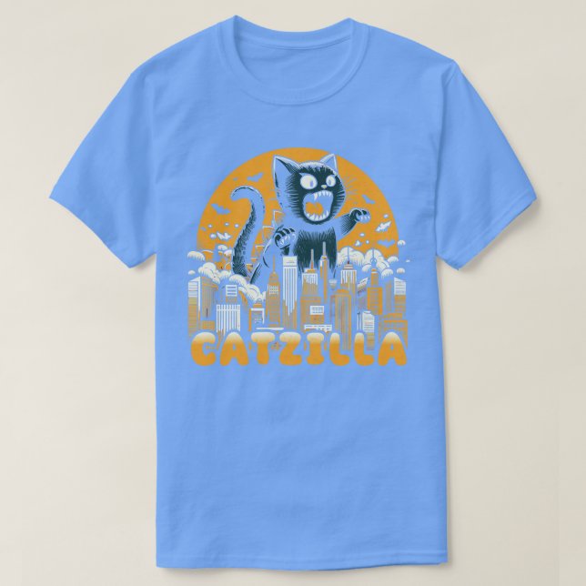 Catzilla Funny Vintag Cat T-Shirt (Design vorne)
