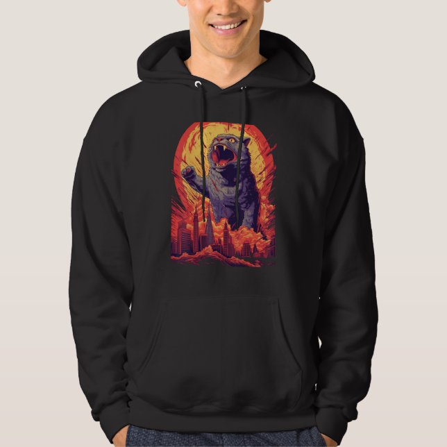 Catzilla Japanese Cute Cat Stuff Cat  Cat Mom Cat  Hoodie (Vorderseite)