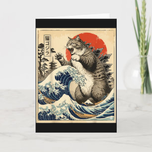 Catzilla Japanische Kunst Katzenliebhaber Grafikdr Karte