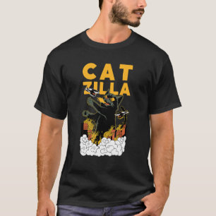 Catzilla Kaiju Katze zerstört eine japanische Stad T-Shirt