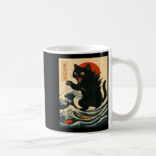 Catzilla Katze japanische Kunst lustige Katze für Kaffeetasse