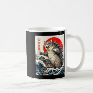 Catzilla Katze japanische Kunst lustige Katze Graf Kaffeetasse