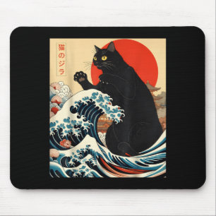 Catzilla Katze japanische Kunst lustige Katze Kawa Mousepad