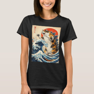 Catzilla Katze japanische Kunst lustige Katzen Ges T-Shirt