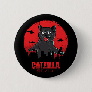 Catzilla Monster Cat Classic Round Button