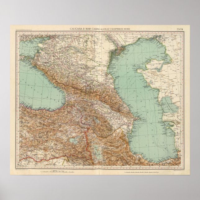 Caucasia 7374, Kaspisches Meer Poster (Vorne)