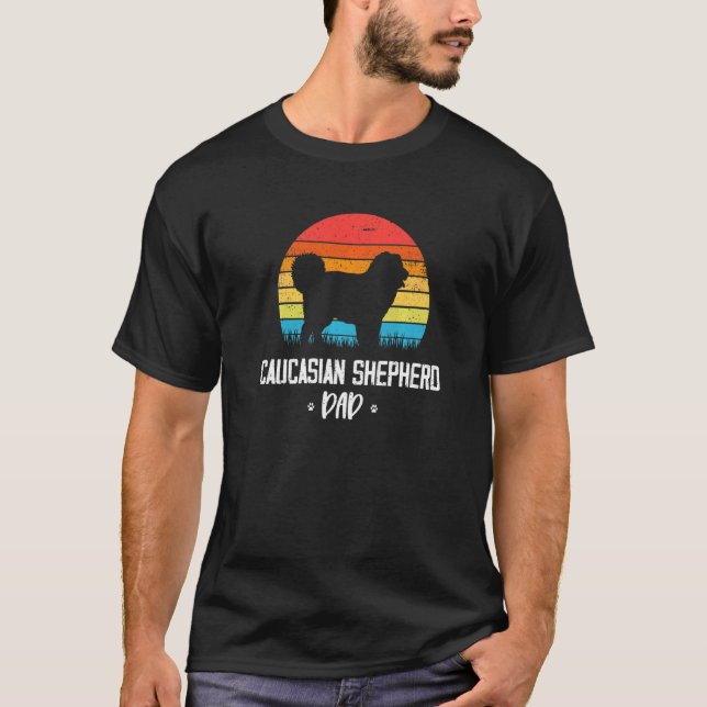 Caucasian Shepherd Dad Retro Vintage Premium T-Shirt (Vorderseite)