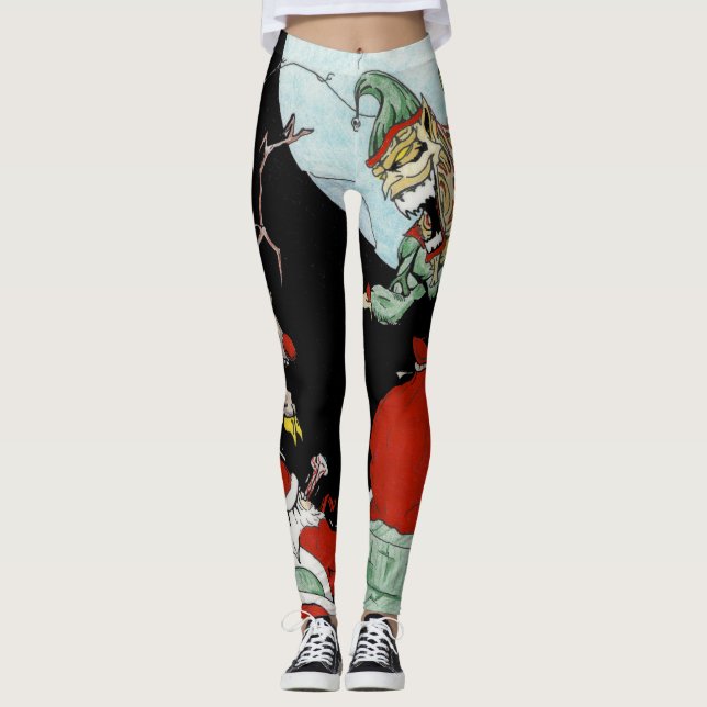 Cauchemar de Noël Leggings personnalisés (Devant)