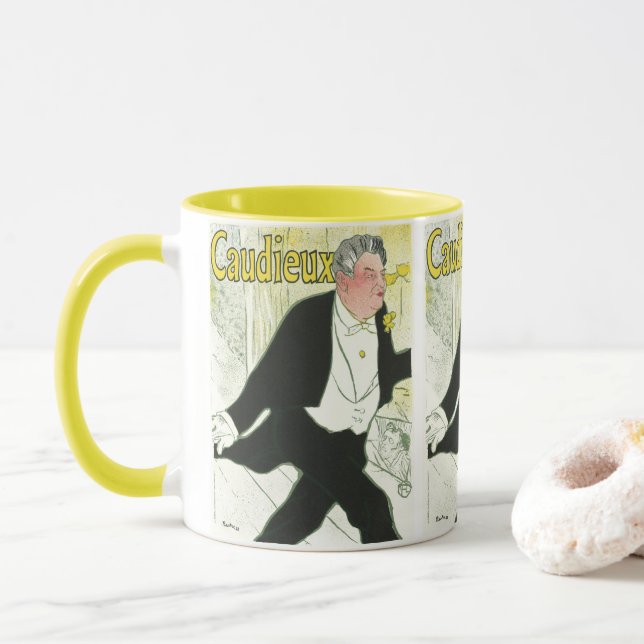 Caudieux von Toulouse Lautrec, Vintager Jugendstil Tasse (Mit Donut)