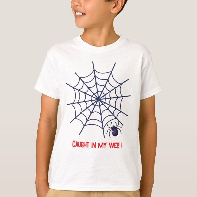 Caught In My Web – Funny Spider Halloween T-Shirt  (Vorderseite)