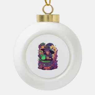 Cauldron Braut Kürbis Boo's Aufkleber Keramik Kugel-Ornament