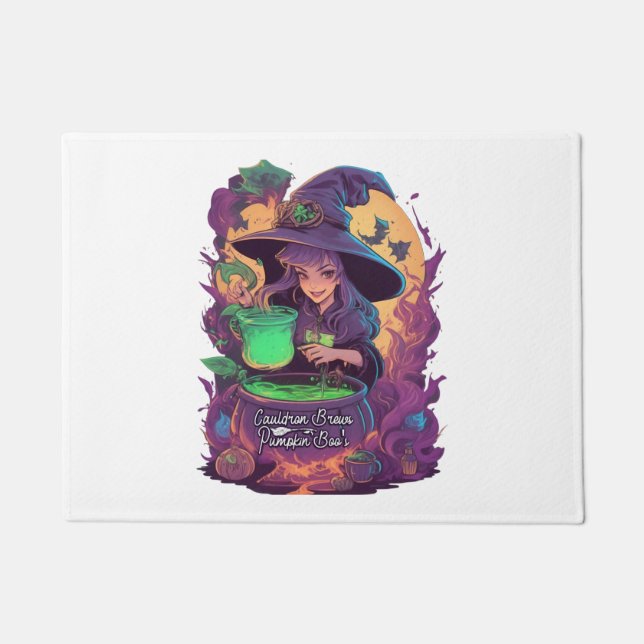 Cauldron Brews Pumpkin Boo's Sticker Fußmatte (Vorderseite)