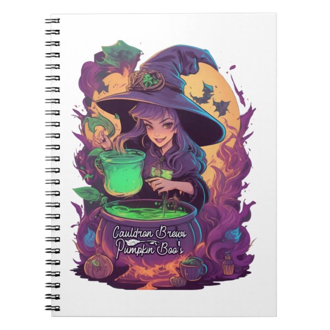 Cauldron Brews Pumpkin Boo's Sticker Notizblock (Vorderseite)