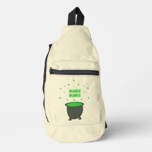Cauldron und Bubbling Green Brew Halloween Crossbody Bag