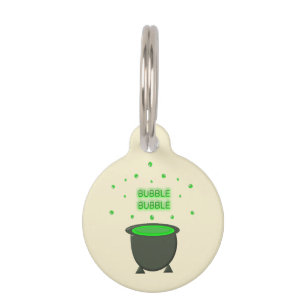 Cauldron und Bubbling Green Brew Halloween Custom Haustiermarke