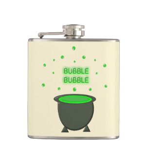 Cauldron und Bubbling Green Brew Halloween Flachmann