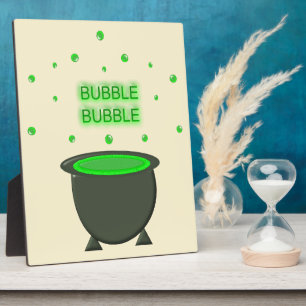 Cauldron und Bubbling Green Brew Halloween Fotoplatte