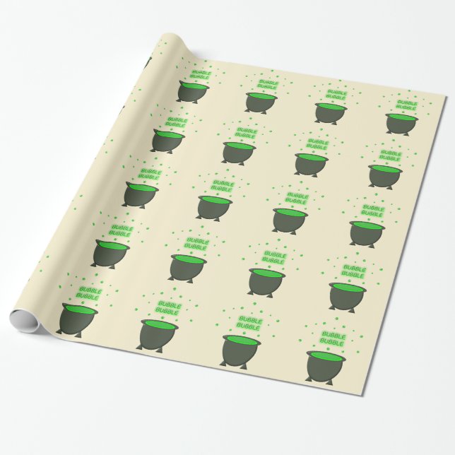 Cauldron und Bubbling Green Brew Halloween Geschenkpapier (Ungerollt)