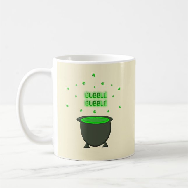 Cauldron und Bubbling Green Brew Halloween Kaffeetasse (Links)