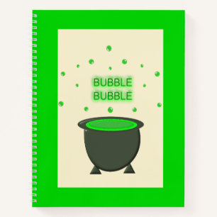 Cauldron und Bubbling Green Brew Halloween Notizbuch