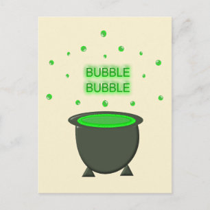 Cauldron und Bubbling Green Brew Halloween Postkarte