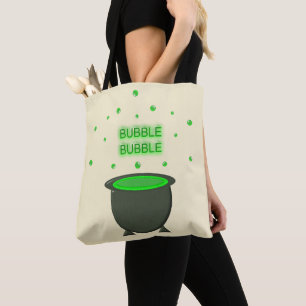 Cauldron und Bubbling Green Brew Halloween Tasche
