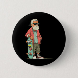 Causal Opa mit coolen Skateboard für Erwachsene un Button