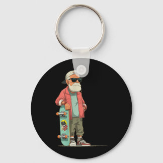 Causal Opa mit coolen Skateboard für Erwachsene un Schlüsselanhänger