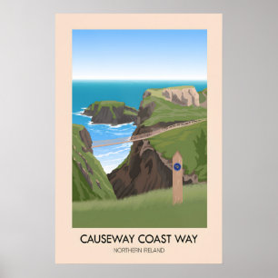 Causeway Coast Way Wanderweg Reiseplakat Poster