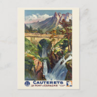 Cauterets Le Pont d'Espagne France Vintage Poster