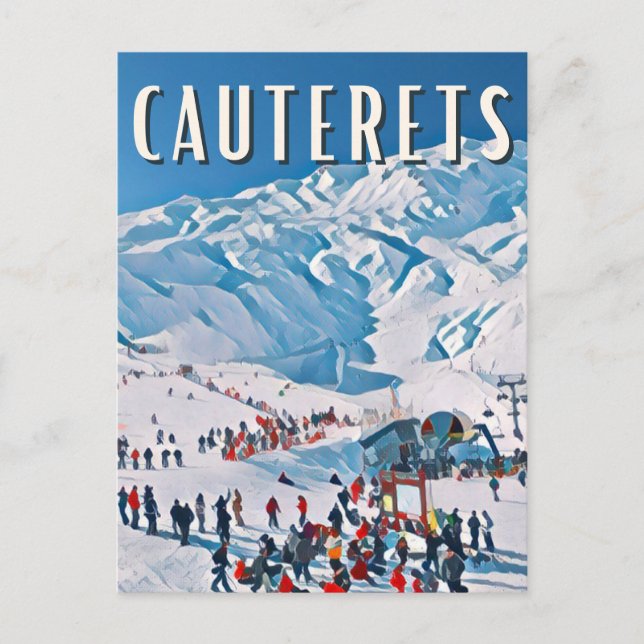 Cauterets Skistation Postkarte (Vorderseite)