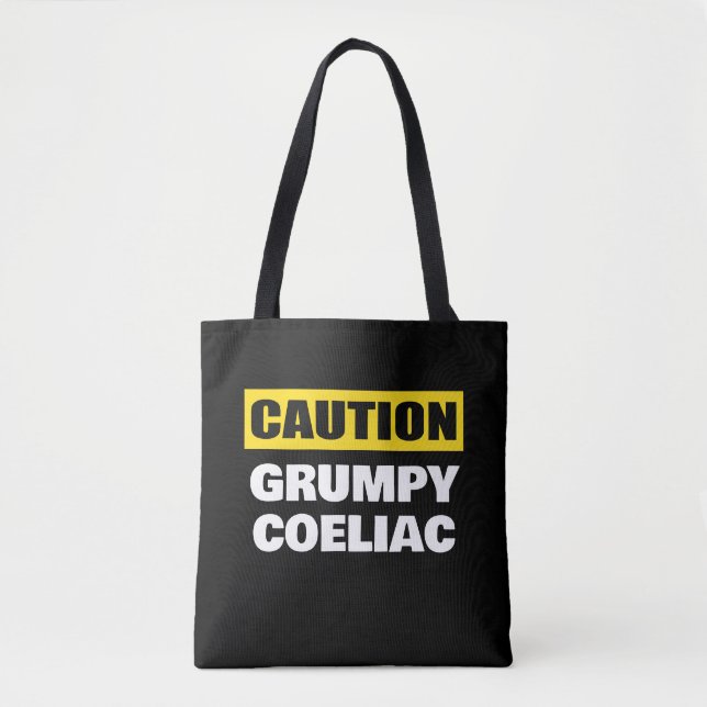 Caution Grumpy Coeliac Celiac Tasche (Vorderseite)