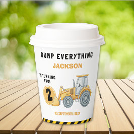 "Caution: Party Ahead! Construction Birthday  Pappbecher