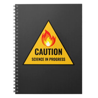 Caution Science in Progress Notizblock