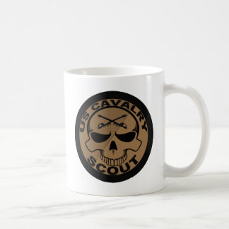 Cav Pfadfinder-Schädel-Schwarzes und Gold Kaffeetasse