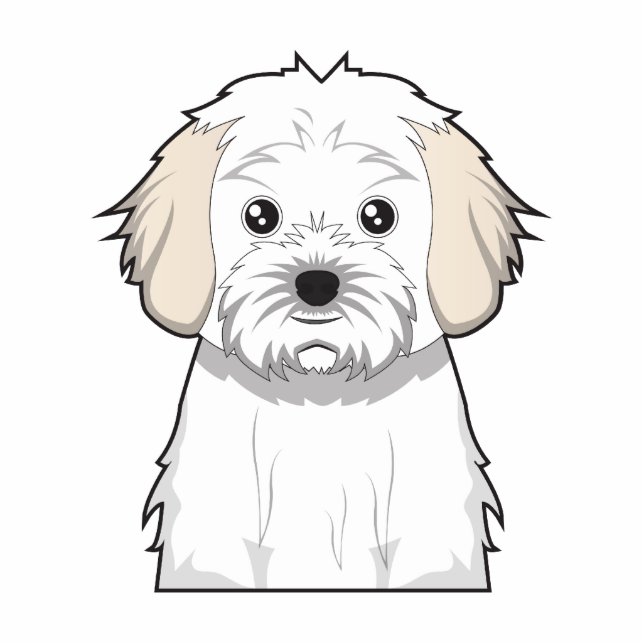 Cavachon Cartoon Freistehende Fotoskulptur (Vorne)