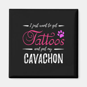 Cavachon Dog Lover Tattoo Funny Dog Mama Geschenk  Magnet