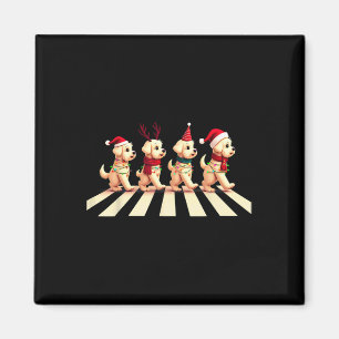 Cavachon-Hund überquert Straße Xmas  Magnet