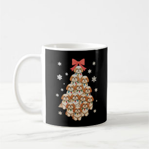 Cavachon-Hund-Weihnachtsbaum Xmas-Feiertags-Famili Kaffeetasse